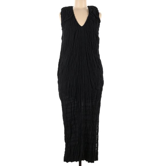 Free People Black Seersucker Cocktail Dress - Picture 1 of 3